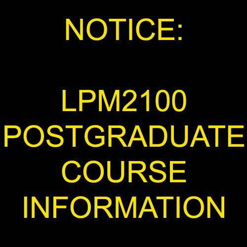 LPM2100 for Graduate Studies (SGS) Second Semester Session 2023/24 and Third Trimester (SPE) Session 2023/24 Course Information